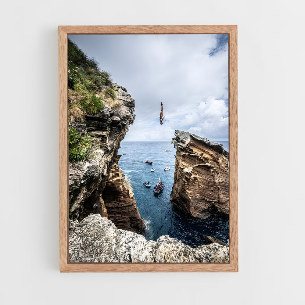 Poster Cliff diving extrême – affiche Plongeon de falaise (vue 4)